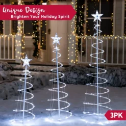 3pcs 218 Pre-Lit LED Christmas Light Yard Decorations 11 3pcs 218 Pre-Lit LED Christmas Light Yard Decorations -Christmas Decorations Store 3Pcs Lighted Spiral Christmas Tree Set LED Cool White 4 result 600x600 1