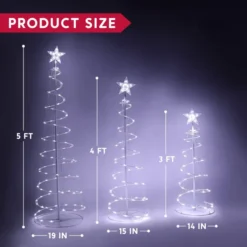 3pcs 218 Pre-Lit LED Christmas Light Yard Decorations 13 3pcs 218 Pre-Lit LED Christmas Light Yard Decorations -Christmas Decorations Store 3Pcs Lighted Spiral Christmas Tree Set LED Cool White 5 result 600x600 1