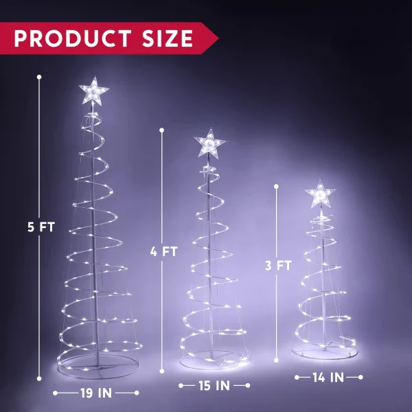 3pcs 218 Pre-Lit LED Christmas Light Yard Decorations 8 3pcs 218 Pre-Lit LED Christmas Light Yard Decorations - Image 6