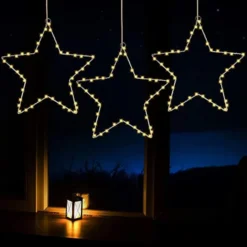 3pcs Star Fairy Lights Warm White 12in