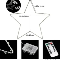 3pcs Star Fairy Lights Warm White 12in -Christmas Decorations Store 3Pcs Star Fairy Lights Warm White 7 600x649 1