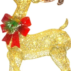 3ft 60 LED Light Up Yard Reindeer Buck Gold -Christmas Decorations Store 3ft Fabric Gold Buck Head Up 2 result 600x1104 1