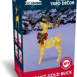 3ft 60 LED Light Up Yard Reindeer Buck Gold -Christmas Decorations Store 3ft Fabric Gold Buck Head Up 5 result 600x749 1