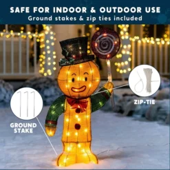 50-Count LED Warm White Tinsel Christmas Gingerbread Man -Christmas Decorations Store 3ft LED Yard Light Tinsel Gingerbread Man 2 result 600x600 1