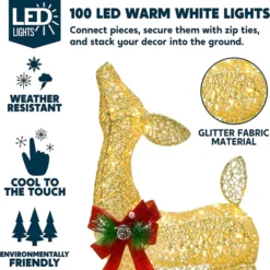 3ft Fabric Gold Fawn Christmas Yard Lights -Christmas Decorations Store 3ft LED Yard Lights Fabric Gold Fawn 4 result 600x648 1