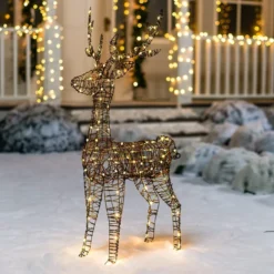 3ft 80 LED Christmas Rattan Reindeer Buck