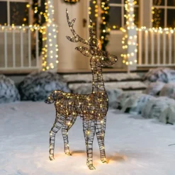 3ft 80 LED Christmas Rattan Reindeer Buck -Christmas Decorations Store 3ft Rattan Buck Christmas Yard Light 2 600x600 1