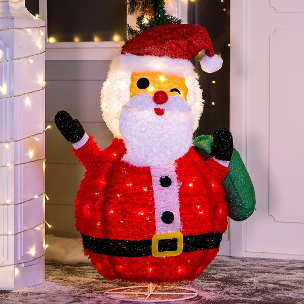 3ft 100 LED Plush Collapsible Santa 3 3ft 100 LED Plush Collapsible Santa