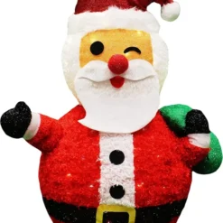3ft 100 LED Plush Collapsible Santa 10 3ft 100 LED Plush Collapsible Santa -Christmas Decorations Store 3ft Tinsel Collapsible Santa LED Yard Light 2 result 600x754 1