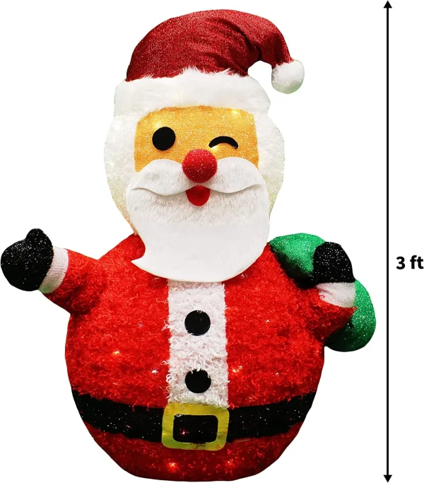 3ft 100 LED Plush Collapsible Santa 8 3ft 100 LED Plush Collapsible Santa - Image 6