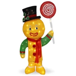 50-Count LED Warm White Tinsel Christmas Gingerbread Man -Christmas Decorations Store 3ft Tinsel Gingerbread Man Christmas Yard Light 3 600x600 1