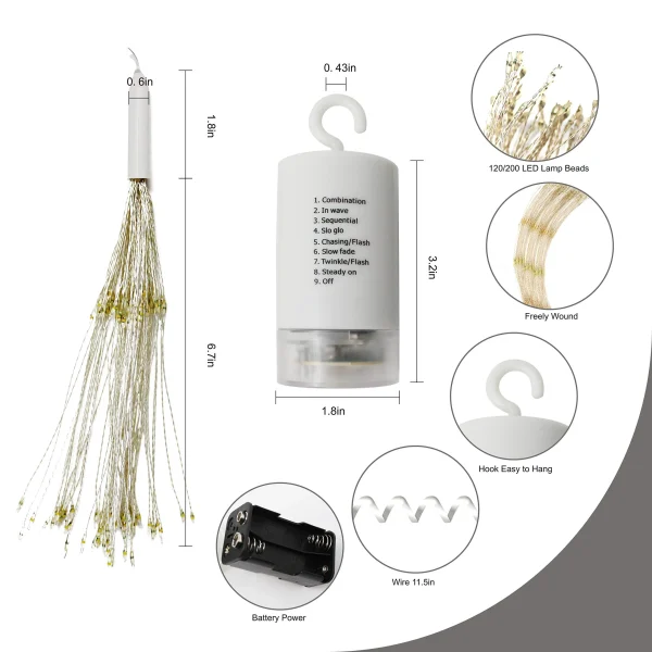 4pcs 120-Count LED Warm White Icicle Lights 6 4pcs 120-Count LED Warm White Icicle Lights - Image 4