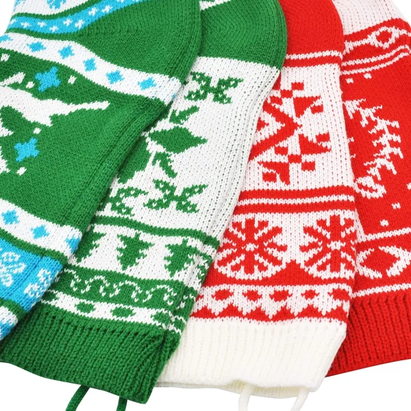 4 Pack Knit Christmas Stockings 18in 6 4 Pack Knit Christmas Stockings 18in - Image 4
