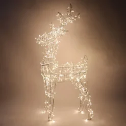 480 LED Warm White Wire Frame Reindeer 4.5ft -Christmas Decorations Store 4.5ft 5mm LED Yard Lights Wire Frame Buck 2 result 600x600 1