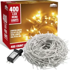 400 LED Warm White Led String Lights Clear Wire 140.7ft