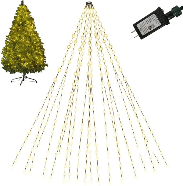 400 LED Christmas Tree String Light With Ring 8.5ft (Warm White) 3 400 LED Christmas Tree String Light With Ring 8.5ft (Warm White)