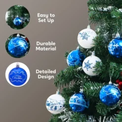 40pcs Blue And White Christmas Ball Ornaments -Christmas Decorations Store 40pcs Blue and White Christmas Ball Ornaments 7 600x600 1