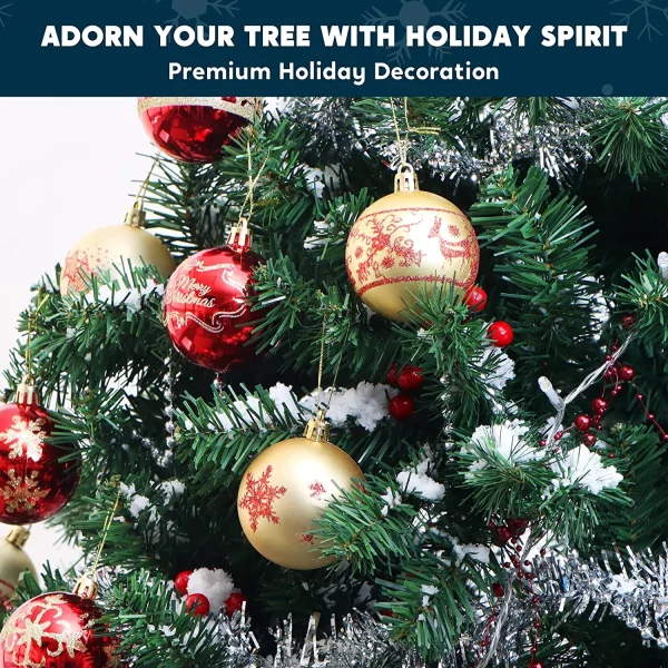 40pcs Red And Gold Christmas Ball Ornaments 5 40pcs Red And Gold Christmas Ball Ornaments - Image 3