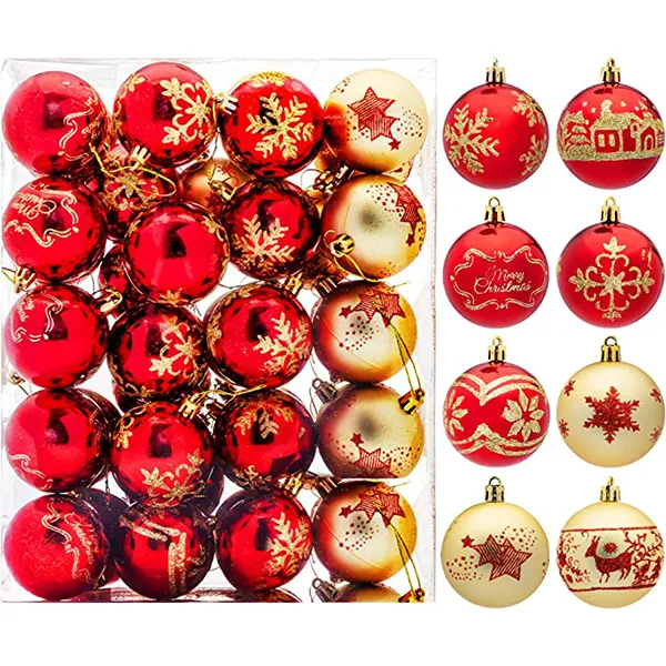 40pcs Red And Gold Christmas Ball Ornaments 3 40pcs Red And Gold Christmas Ball Ornaments