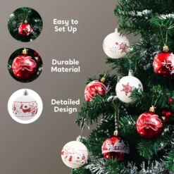 40pcs Red And White Christmas Ball Ornaments 11 40pcs Red And White Christmas Ball Ornaments -Christmas Decorations Store 40pcs Red and White Christmas Ball Ornaments 3 600x600 1