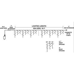 224 LED Color Changing Led Christmas Icicle Lights -Christmas Decorations Store 416 Count LED Color Changing Christmas Icicle Lights 1