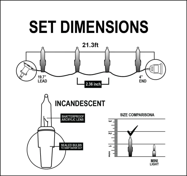 2x100 Multicolor Christmas Green Wire String Lights 21.3ft 6 2x100 Multicolor Christmas Green Wire String Lights 21.3ft - Image 4