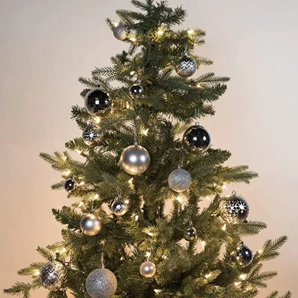 46Pcs Assorted Size Silver Christmas Ball Ornaments 6 46Pcs Assorted Size Silver Christmas Ball Ornaments - Image 4