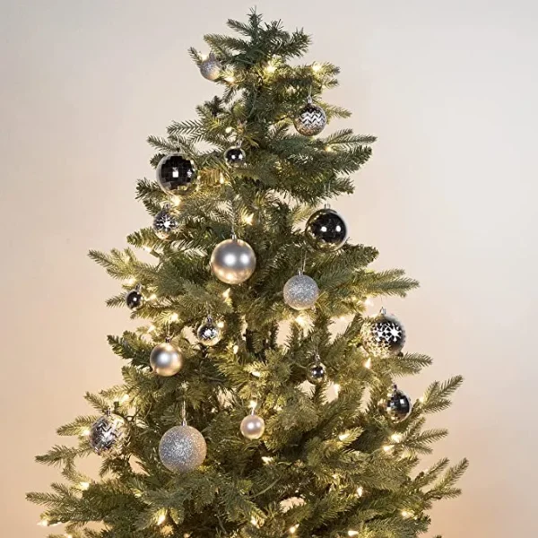 46Pcs Assorted Size Silver Christmas Ball Ornaments 7 46Pcs Assorted Size Silver Christmas Ball Ornaments - Image 5