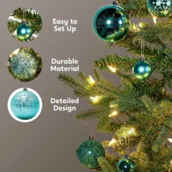46pcs Assorted Size Teal Christmas Ball Ornaments 11 46pcs Assorted Size Teal Christmas Ball Ornaments -Christmas Decorations Store 46pcs Assorted Size Teal Christmas Ball Ornaments 6 600x600 1