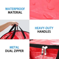 Christmas Tree Bag 48in And Wreath Storage Bag 30in -Christmas Decorations Store 48 Christmas Tree and 30 Wreath Storage Red 5 600x600 1