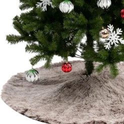 Brown Faux Fur Christmas Tree Skirt 48in
