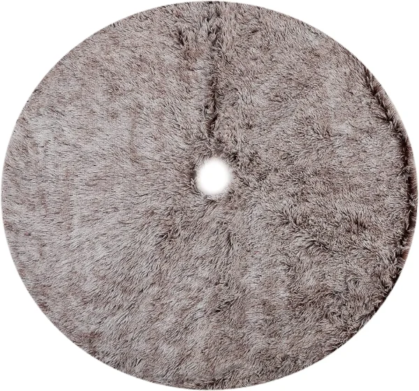 Brown Faux Fur Christmas Tree Skirt 48in 6 Brown Faux Fur Christmas Tree Skirt 48in - Image 4