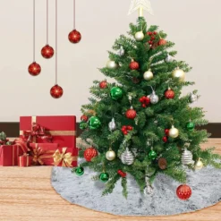 Faux Fur Christmas Tree Skirt Grey 48in -Christmas Decorations Store 48 Inch Faux Grey Christmas Tree Skirt 6 result 600x600 1