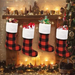 4Pcs Buffalo Plaid Christmas Stockings -Christmas Decorations Store 4Pcs Buffalo Plaid Christmas Stockings 4 result 600x600 1