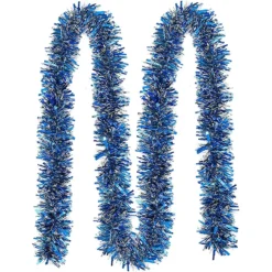 4Pcs Christmas Blue Sparkly Tinsel Garland 6.6ft -Christmas Decorations Store 4Pcs Christmas Blue Sparkly Tinsel Garland 6 2 1
