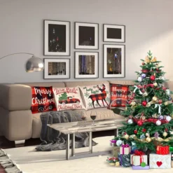 4pcs Buffalo Plaid Reindeer And Truck Pillow Covers 12 4pcs Buffalo Plaid Reindeer And Truck Pillow Covers -Christmas Decorations Store 4Pcs Christmas Buffalo Plaid Pillow Covers Reindeer amp Truck 1 600x600 1