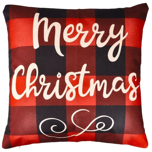 4pcs Buffalo Plaid Reindeer And Truck Pillow Covers 6 4pcs Buffalo Plaid Reindeer And Truck Pillow Covers - Image 5