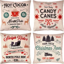 4Pcs Christmas Pillow Covers