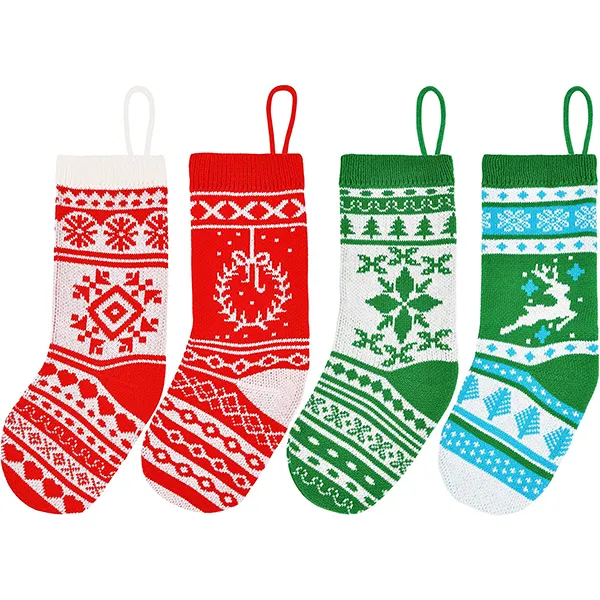 4 Pack Knit Christmas Stockings 18in 5 4 Pack Knit Christmas Stockings 18in - Image 3