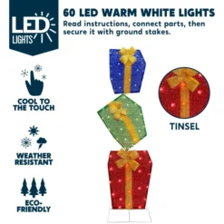 60 LED Christmas Tinsel Stacked Gift Boxes 4ft 11 60 LED Christmas Tinsel Stacked Gift Boxes 4ft -Christmas Decorations Store 4ft Christmas Tinsel Stacked Gift Boxes 4 result 600x600 1