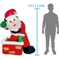 4ft Inflatable Rooftop Santa Claus Carry Gift Bag -Christmas Decorations Store 4ft Inflatable Rooftop Santa Claus Carry Gift Bag 5