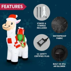 6ft Inflatable LED Christmas Llama With Gifts 13 6ft Inflatable LED Christmas Llama With Gifts -Christmas Decorations Store 4ft LED Inflatable Ground Breaker Pumpkin Reaper 1 600x600 1