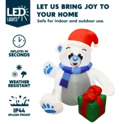 4ft LED Inflatable Polar Bear Christmas Yard Decorations -Christmas Decorations Store 4ft LED Inflatable Polar Bear Christmas Yard Decorations 3 600x600 1
