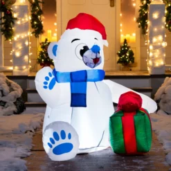 4ft LED Inflatable Polar Bear Christmas Yard Decorations -Christmas Decorations Store 4ft LED Inflatable Polar Bear Christmas Yard Decorations 4 600x600 1