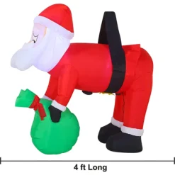 4ft Long LED Inflatable Santa Hung On A Tree 10 4ft Long LED Inflatable Santa Hung On A Tree -Christmas Decorations Store 4ft Long LED Inflatable Santa Hung on a Tree 2 1