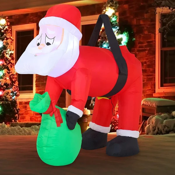 4ft Long LED Inflatable Santa Hung On A Tree 8 4ft Long LED Inflatable Santa Hung On A Tree - Image 6