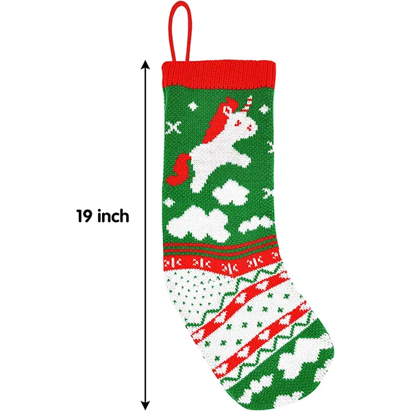 4pcs Christmas Knit Stocking Decorations 18in 8 4pcs Christmas Knit Stocking Decorations 18in - Image 6