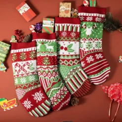 4pcs Large Knit Christmas Stockings Decoration 18in -Christmas Decorations Store 4pcs Large Knit Christmas Stockings Decoration 18in 6 600x600 1