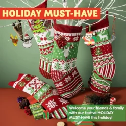 4pcs Large Knit Christmas Stockings Decoration 18in -Christmas Decorations Store 4pcs Large Knit Christmas Stockings Decoration 18in 7 600x600 1