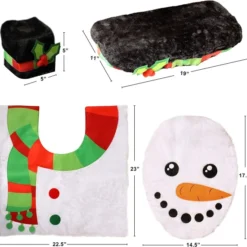 5pcs Snowman Bathroom Decor Set -Christmas Decorations Store 5 Pieces Christmas Snowman Theme Bathroom Decoration Set 5 result 600x574 1